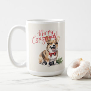Taza De Café Corgi galés Navidades graciosos café de perro