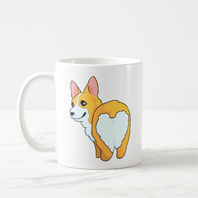 Taza De Café Corgi Love Butt (Izquierda)