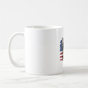 Taza De Café Corgi Patriótico Bandera Americana Diseño Vector V