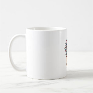 Taza De Café Corgi Patriótico Fuegos Artificiales Diseño Vector