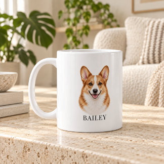 Taza De Café Corgi Pelirrojo Personalizado 