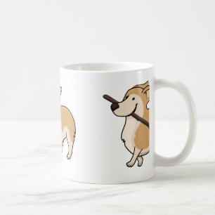 Taza De Café corgi personalizado w stick