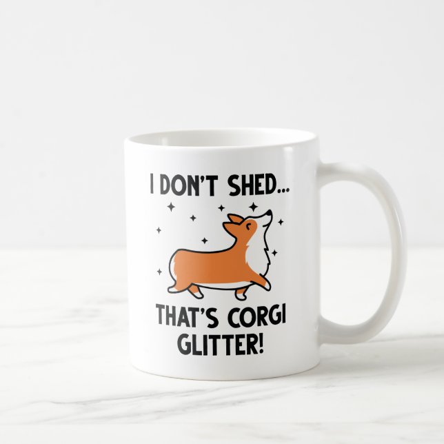 Taza De Café Corgi Purpurina (Derecha)