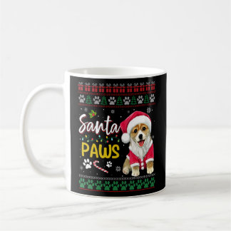 Taza De Café Corgi Santa Dog Paws Navidades Dog Family Christma