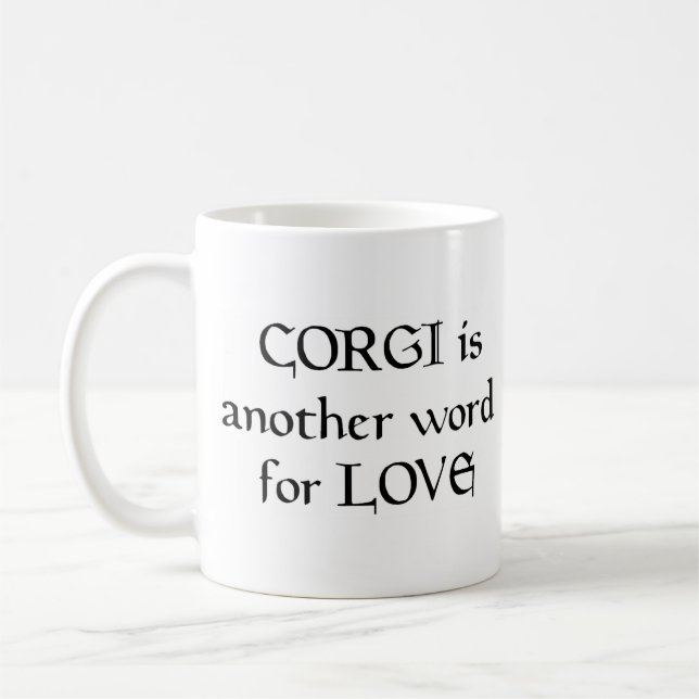 Taza De Café corgi word coffee mug (Izquierda)