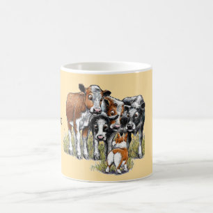 Taza De Café Corgi y las vacas