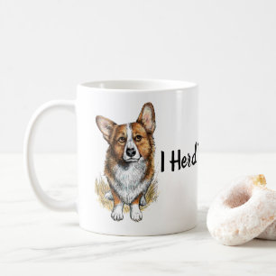 Taza De Café Corgi y rebaño de ganado bovino