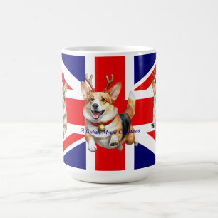 Taza De Café Corgis Navidades británicos con renos