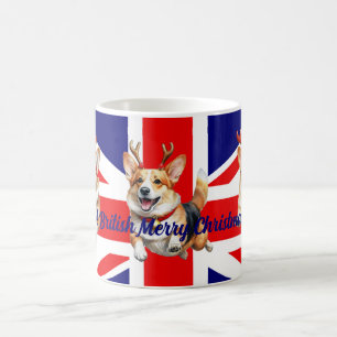 Taza De Café Corgis Navidades británicos con renos
