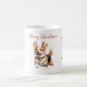 Taza De Café Corgis navidades con renos
