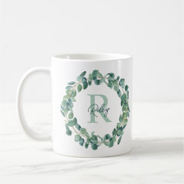 Taza De Café Corona de eucalipto botánico moderno personalizada