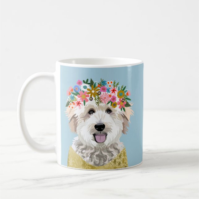 Taza De Café Corona de flores doradas (Izquierda)