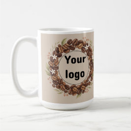 Taza De Café Corona de grano de café botánico con logotipo pers