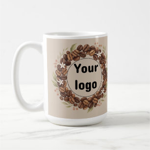Taza De Café Corona de grano de café botánico con logotipo pers