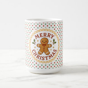 Taza De Café Corona de Navidad con hombre de jengibre