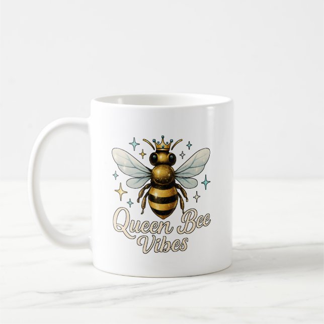Taza De Café Corona de oro de Queen Bee Vibes (Izquierda)