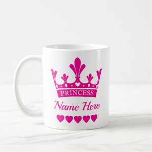 Taza De Café Corona de princesas rosadas - algo Chica