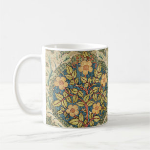 Taza De Café Corona de rosas de arte floral vintage de William
