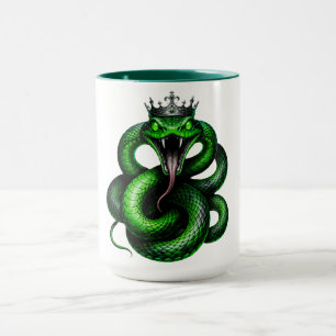 Taza de café Corona de Serpiente Verde