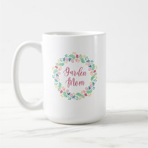 Taza De Café Corona floral de mamá jardinera Colorida