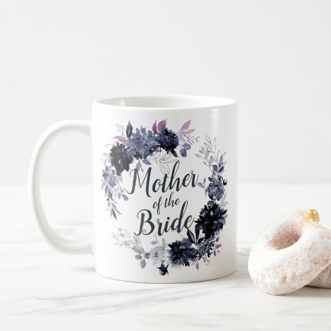 Taza De Café Corona floral nocturna Chic madre de la novia (Con donut)