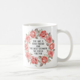Taza De Café Corona floral rosa Feliz Día de la Madre-Madrastra
