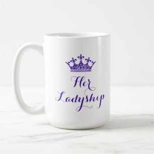 Taza De Café Corona púrpura de la flor su escritura de la