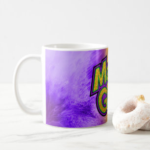 Taza De Café Corona tema Mardi Gras festivo de SlipperyJoe rein
