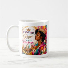 Taza De Café Coronada Por Gracia. Impulsada Por Propósito