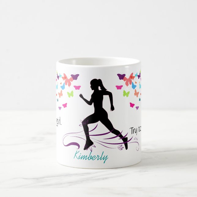 Taza De Café Corre Como Una Mug Chica (Centro)