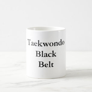 Taza De Café Correa negra del Taekwondo