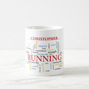 Taza De Café Corredor con palabras personalizadas