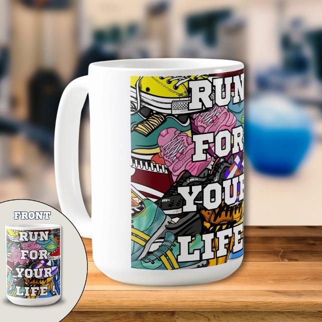 Taza De Café Corredor de arte pop audaz (Subido por el creador)