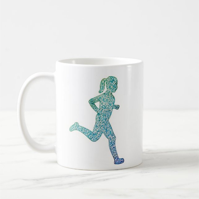 Taza De Café Corredor de Chica "Run with Endurance"  (Izquierda)