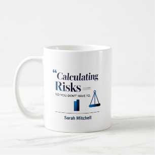 Taza De Café Corredor de Seguros Personalizado Calculando Riesg