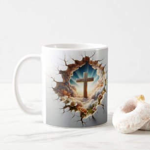 Taza De Café Corregido por el muro de Jesús y de agujeros cruza