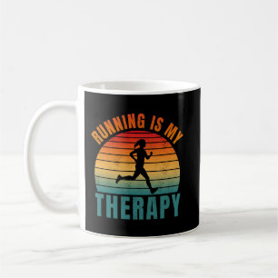 Taza De Café Correr es mi terapia divertido regalo de ejercicio