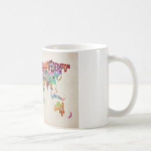 Taza De Café Correspondencia de texto del mundo