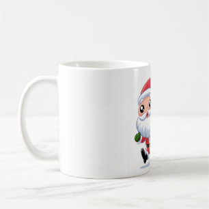 Taza De Café "Corriendo a Santa con un saco de regalo Navidad
