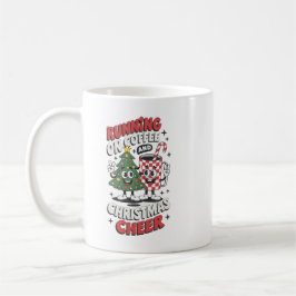 Taza De Café Corriendo en café y Navidades vitoreando