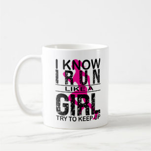 Taza De Café Corro como un Chica que trata de mantenerse al día