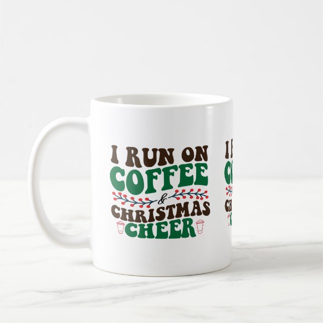 Taza De Café Corro En Café Y Navidades Saludo-Navidad (Izquierda)