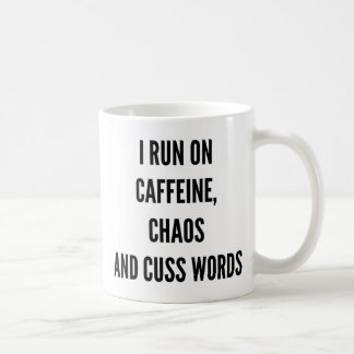 Taza De Café Corro en caos del cafeína y cuss navidad de las