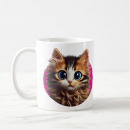 Taza De Café Corta caricatura gatita diseñada mug