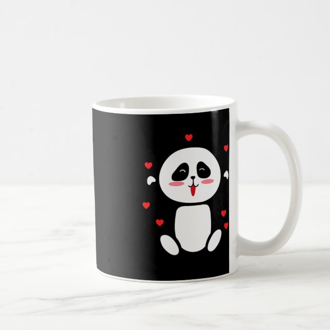 Taza De Café Corta Valentines Panda Pear llena de amor (Derecha)