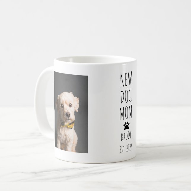 Taza De Café Cortar Nuevo Perro Mamá Foto Escrito A Mano (Anverso izquierdo)