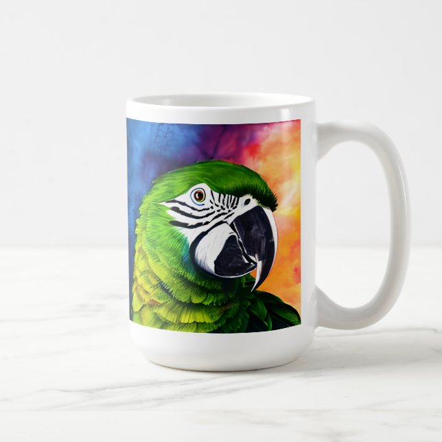 Taza De Café Corte AI Generated Parrots (Derecha)