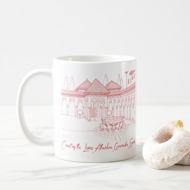 Taza De Café Corte de la Alhambra de los Leones 2 (Con donut)
