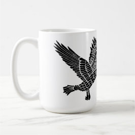 Taza De Café Corte de Lino de Raven blanco y negro
