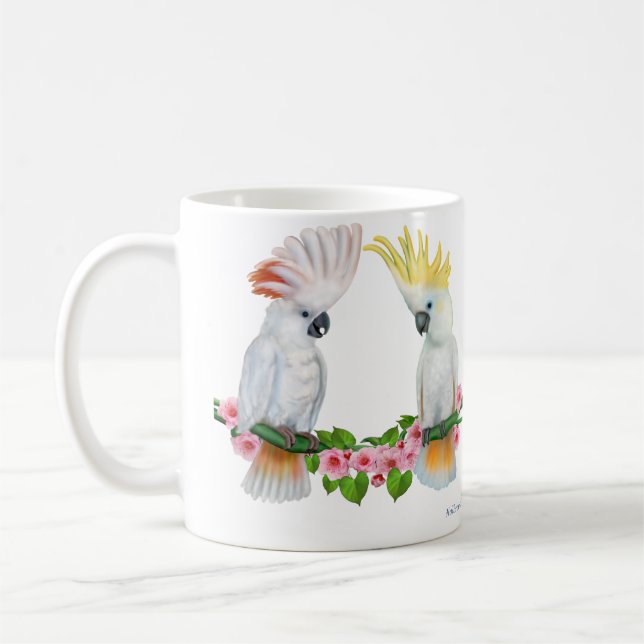 TAZA DE CAFÉ CORTEJO DE CACATÚA (Izquierda)